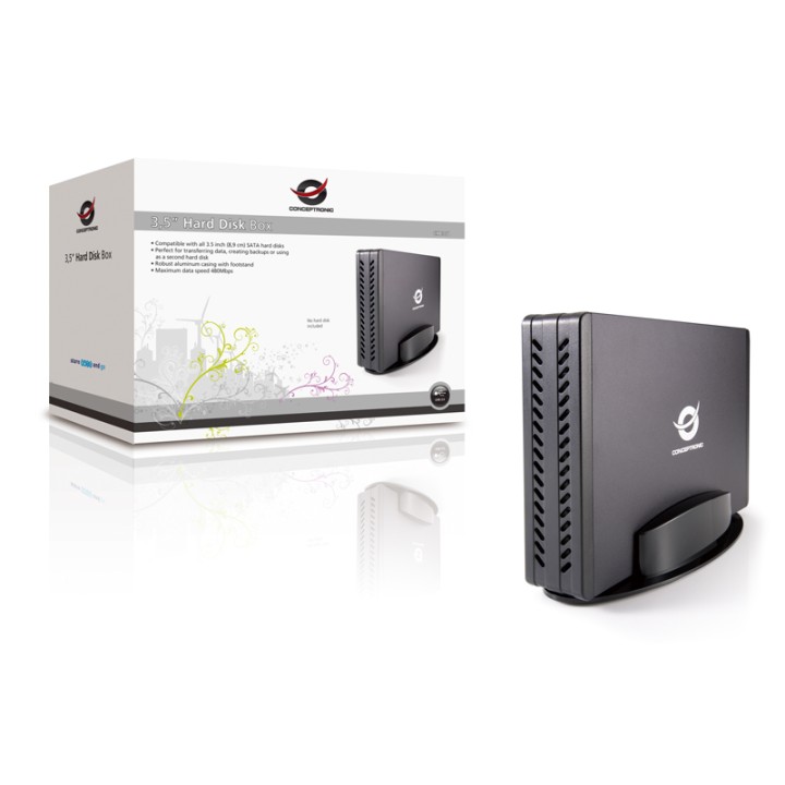 Caja CONCEPTRONIC HDD 3.5" SATA USB 2.0 Negra (CHD3SU)
