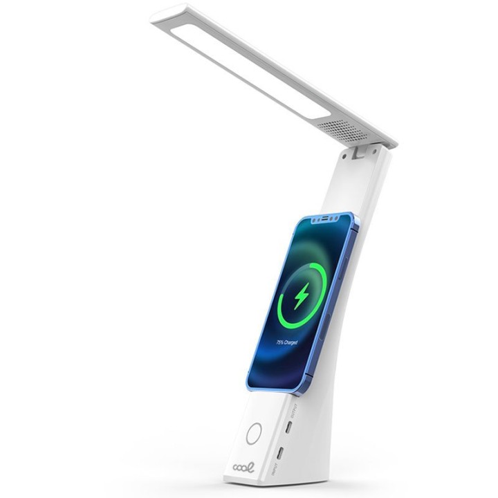 Cool Compact Lámpara LED con Base Qi Carga Inalámbrica Blanco