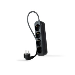 Regleta Nanocable 4xSchuko 1.4m Negra(10.37.0004-NS-BK)