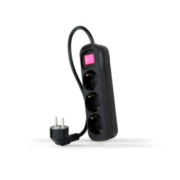 Regleta Nanocable 3xSchuko Interruptor (10.38.0003-BK)