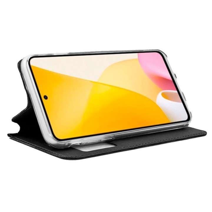 Cool Funda Flip Cover Liso Negra para Xiaomi Mi 12 Lite