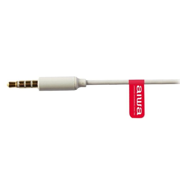 Auriculares Aiwa ESTM-500 con cable alámbricos 3,5 mm para llamadas y música blancos