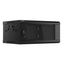 Armario rack mural Lanberg WF01-6404-10B 4U IP20 acero laminado puerta vidrio negro