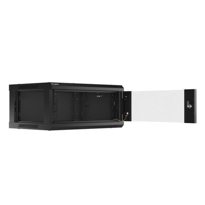Armario rack mural Lanberg WF01-6404-10B 4U IP20 acero laminado puerta vidrio negro