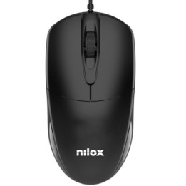 Ratón NILOX Óptico USB-A 1200dpi Negro (MOUSB1011)