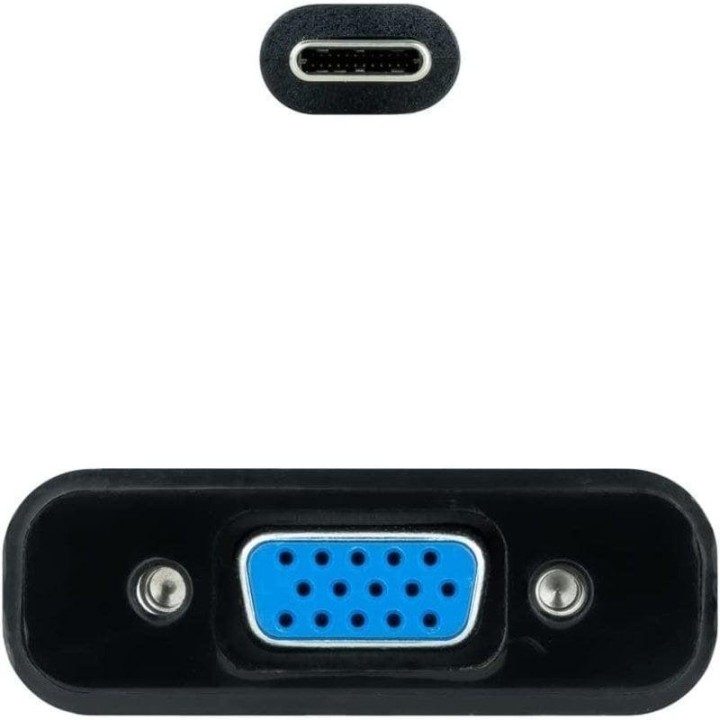 Adaptador gráfico USB Nanocable 10.16.4101-BK USB-C a VGA 10 cm Negro Plug and Play