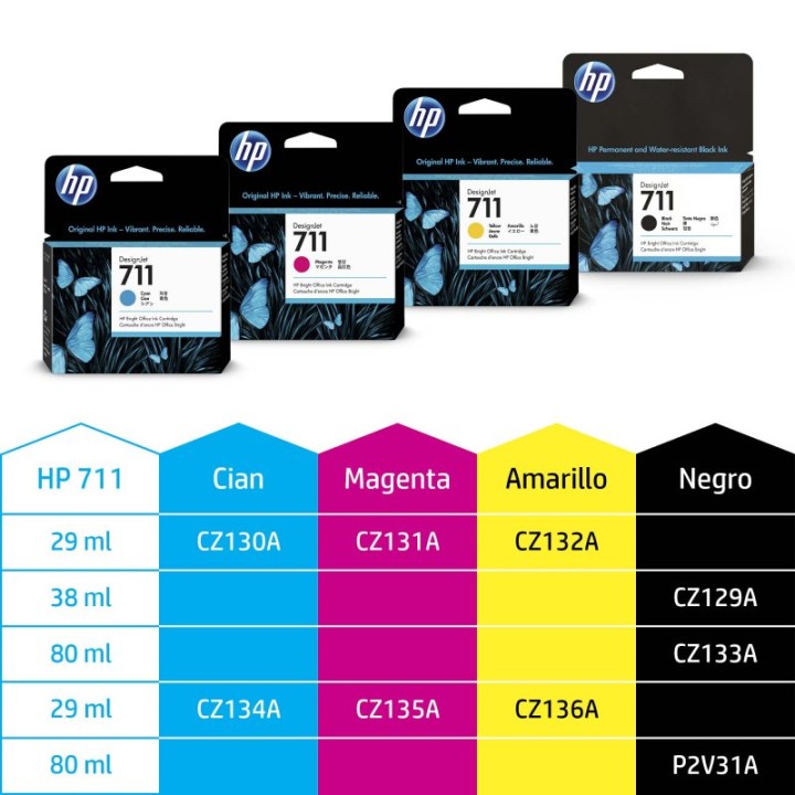 Cartucho de Tinta Original HP 711 DesignJet Magenta