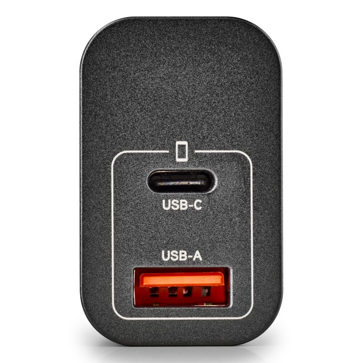 Cargador NGS GaN 20W 1USB-A 1USB-C Negro (ERA20WBLACK)