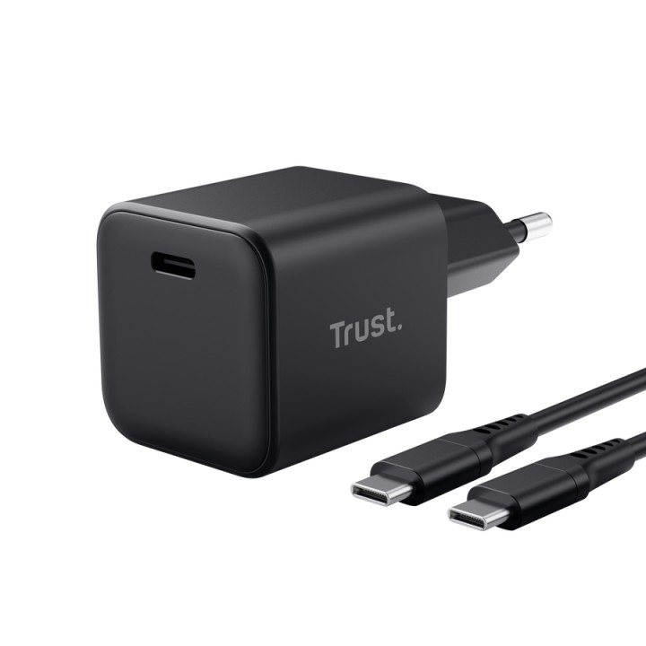 Cargador Pared Trust Maxo 65W USB-C +cable Negro(26046)