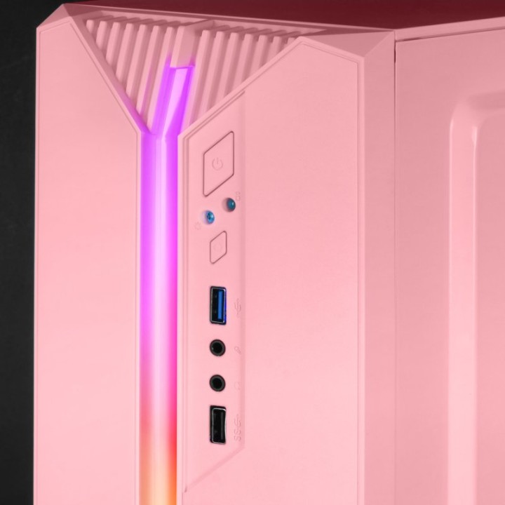 Mars Gaming MC-S1 Caja PC Micro-ATX Ultra-Compacta ARGB 12 Modos USB 3.0 Ventana Rosa