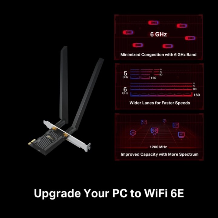TP-Link Archer TXE72E Tarjeta de Red AXE5400 WiFi 6E
