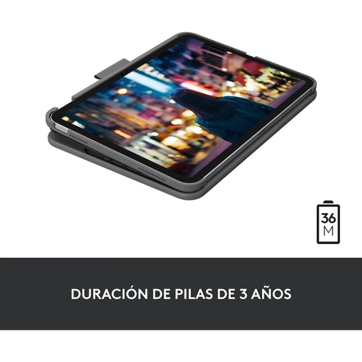 Logitech Slim Folio Funda Gris con Teclado para iPad 10th Generación