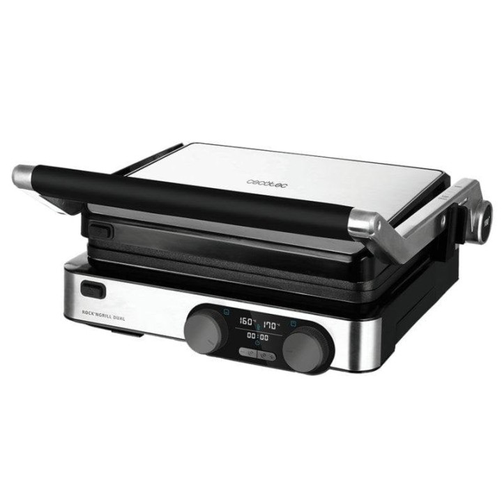 Cecotec Rock'nGrill Dual Parrilla Eléctrica con Apertura 180º 200W