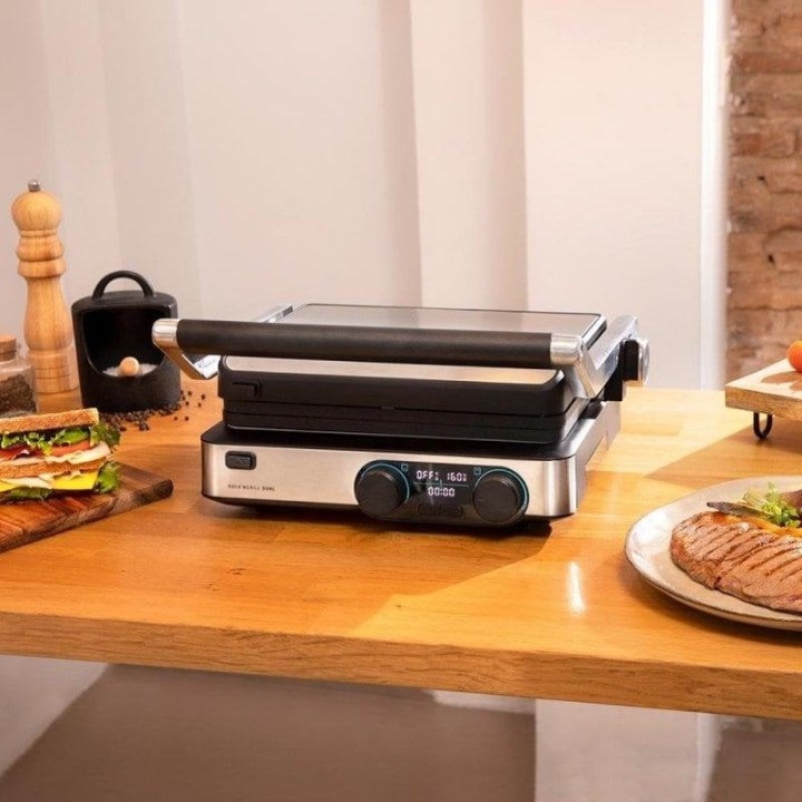 Cecotec Rock'nGrill Dual Parrilla Eléctrica con Apertura 180º 200W