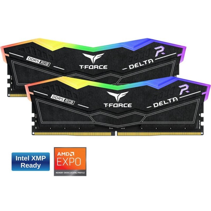 Team Group T-Force Delta RGB DDR5 6000MHz 32GB 2x16GB CL30 Dual AMD EXPO e Intel XMP Negro