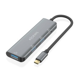 Hub AISENS USB-C a 3xUSB-A 1xUSB-C 15cm Gris(A109-0762)