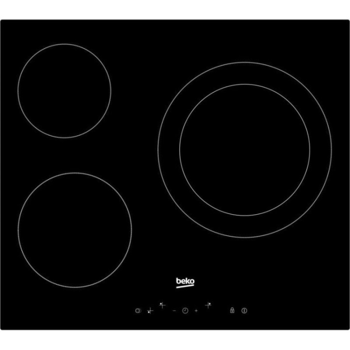 Beko HIC63402T Placa Vitrocerámica 3 Zonas Cristal Negro