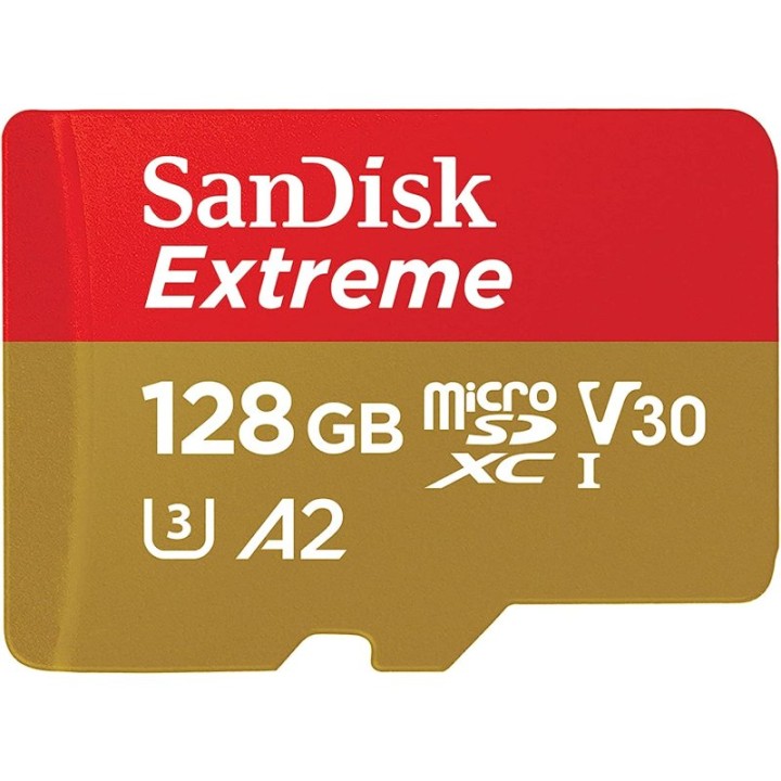 SanDisk Extreme MicroSDXC 128GB UHS-I A2 V30 Clase 10 con Adaptador SD