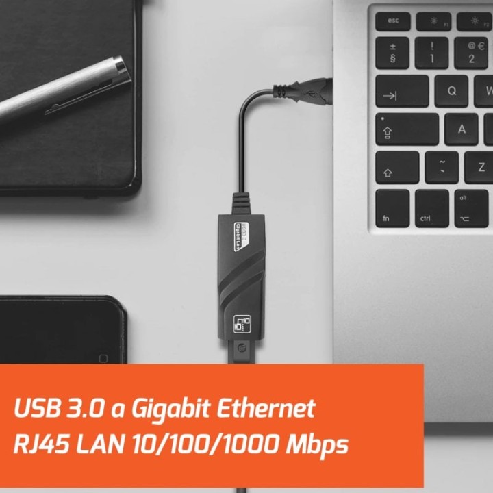 PcCom Essential Conversor USB 3.0 a Ethernet Gigabit 15cm