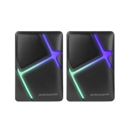 Altavoces Mars Gaming 2.0 RGB 10W 3.5mm Negros (MSH)