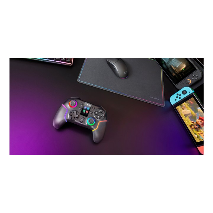 GamePad Mars Gaming Inalámbrico BT ARGB Negro (MGPV3)