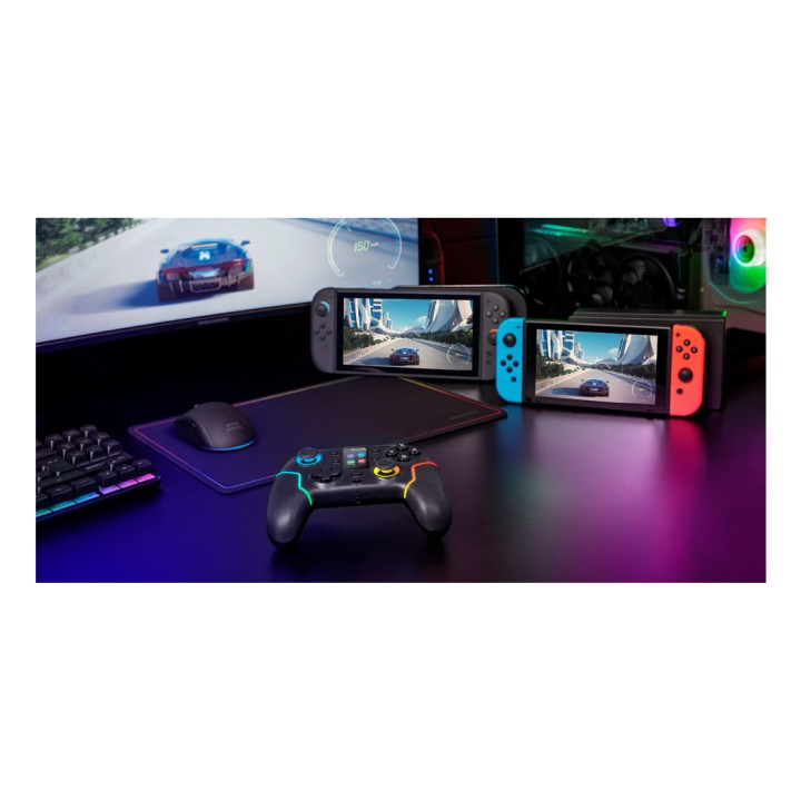 GamePad Mars Gaming Inalámbrico BT ARGB Negro (MGPV3)