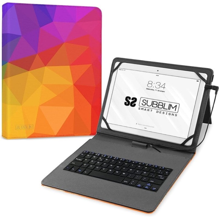 Subblim Keytab Funda Universal con Teclado Triángulos para Tablet 11.1"