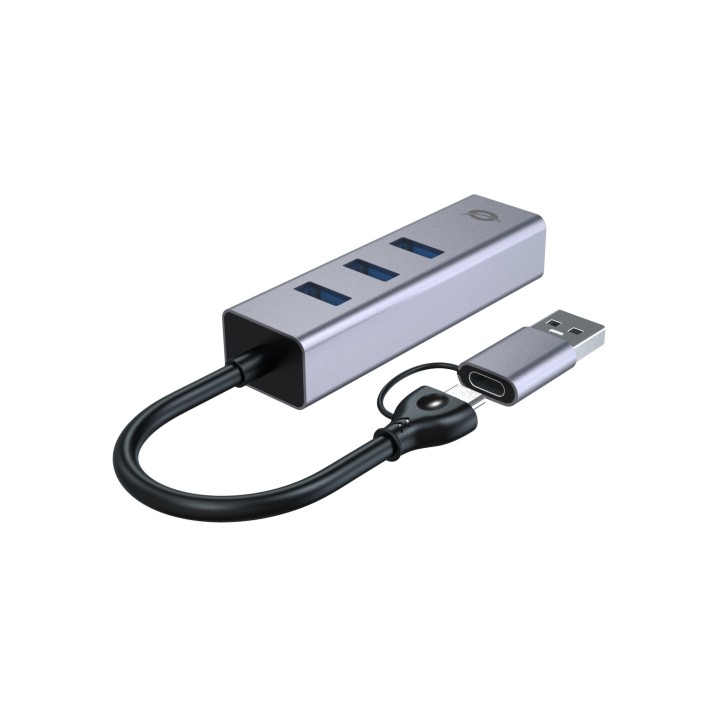 Adaptador CONCEPTRONIC USB-A/C a 3USB-A/1RJ45 (ABBY25G)