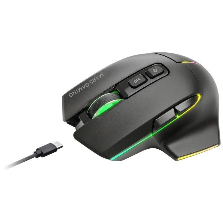 Ratón Mars Gaming RGB RF/BT/USB-A Negro (MMWVECTOR)