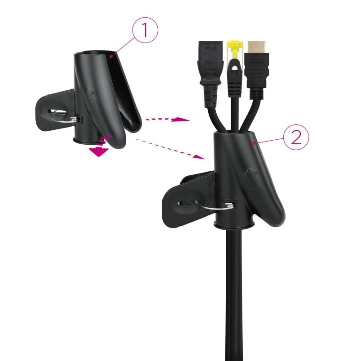 Nanocable Organizador de Cables Flexible 25mm 2m Negro