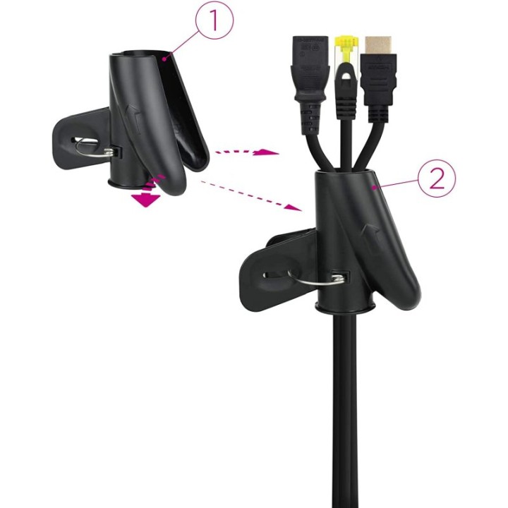 Nanocable Organizador de Cables Flexible 25mm 3m Negro