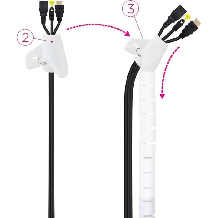 Nanocable Organizador de Cables Flexible 1m Blanco