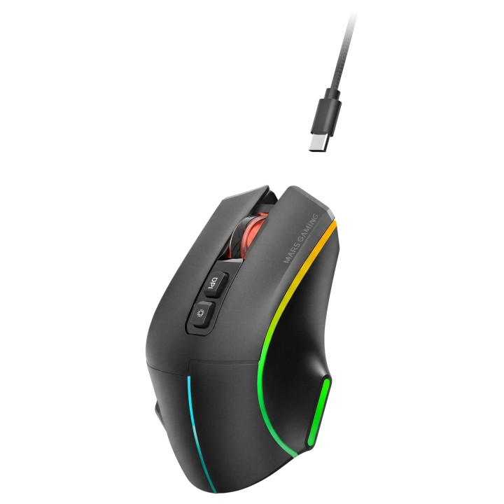 Ratón Mars Gaming RGB RF/BT/USB-A Negro (MMWVECTOR)