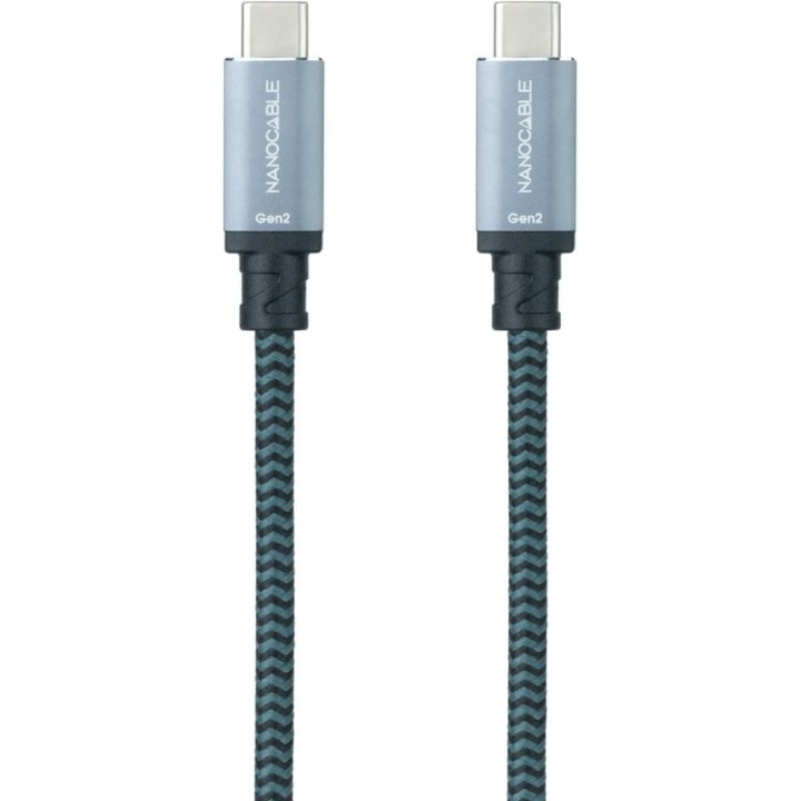 Nanocable Cable USB-C 3.1 Macho/Macho 1m Gris/Negro