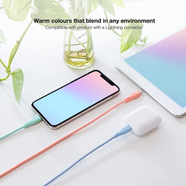 Nanocable Pack 3 Cables USB 2.0 a Lightning Macho/Macho 1m Rosa/Azul/Verde