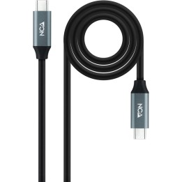 Nanocable Cable USB-C 3.2 Macho/Macho 2m Gris/Negro