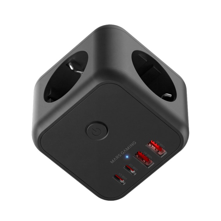 Cargador Mars Gaming 3Schuko 2xUSB-A 2xUSB-C (MDCUBE20)