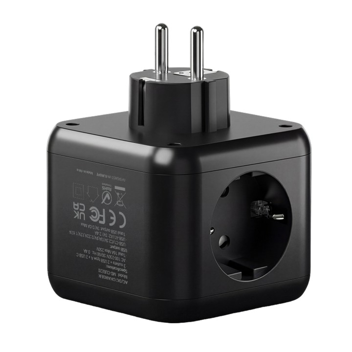 Cargador Mars Gaming 3Schuko 2xUSB-A 2xUSB-C (MDCUBE20)