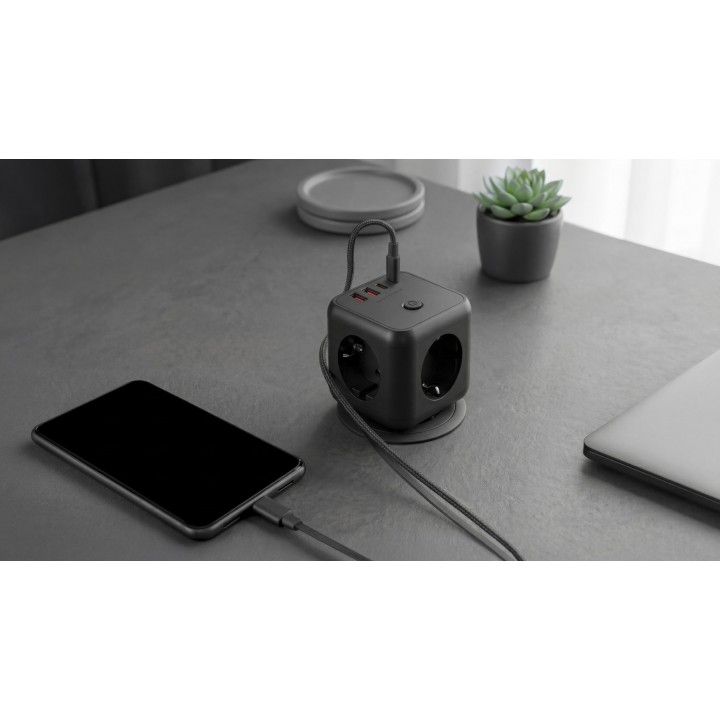 Cargador Mars Gaming 3Schuko 2xUSB-A 2xUSB-C (MDCUBE20)