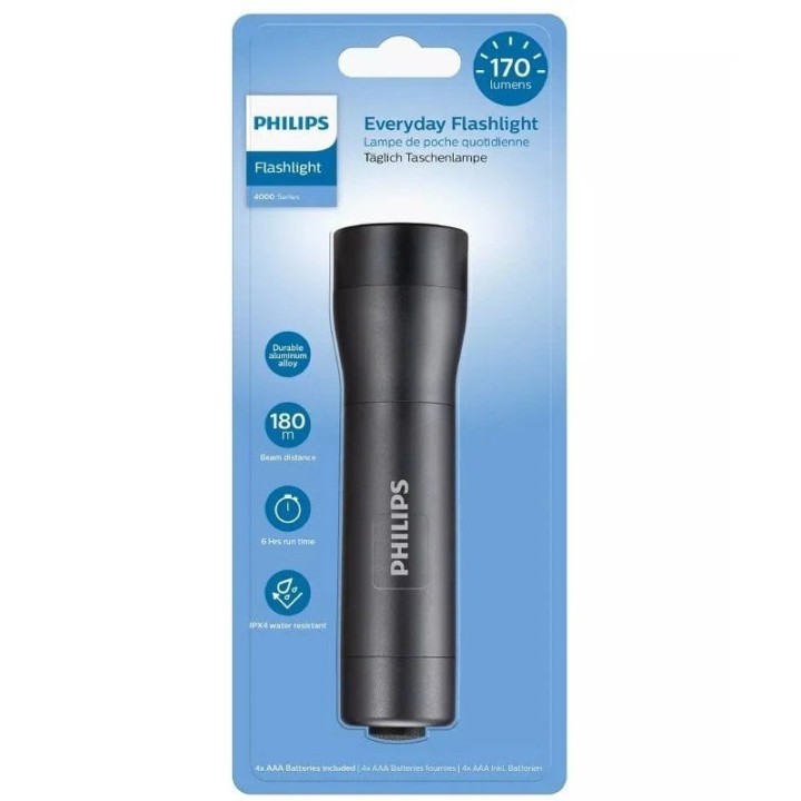 Philips SFL4001T/10 Linterna LED con 4 Pilas AAA 170 Lúmenes