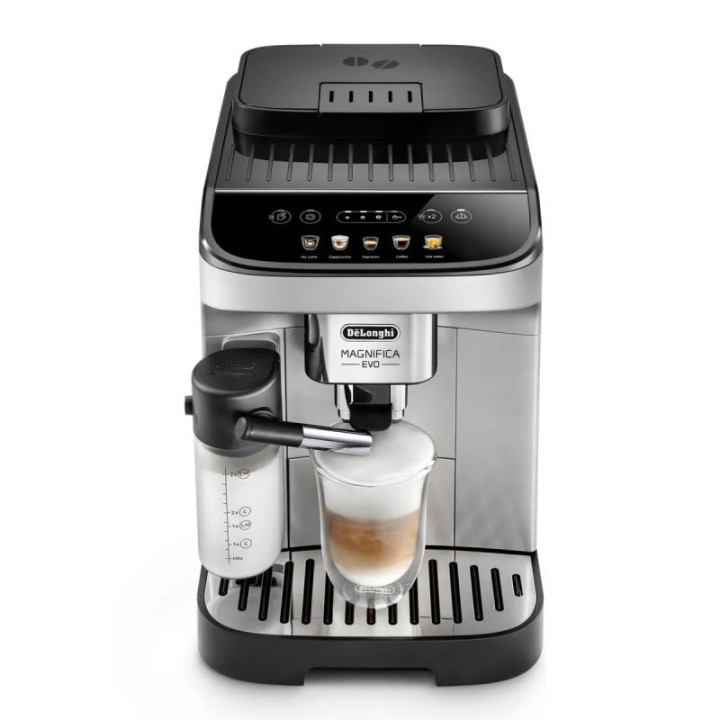 DeLonghi Magnifica Evo Cafetera Superautomática con Depósito de Leche 15 Bares Plateada 5 Bebidas