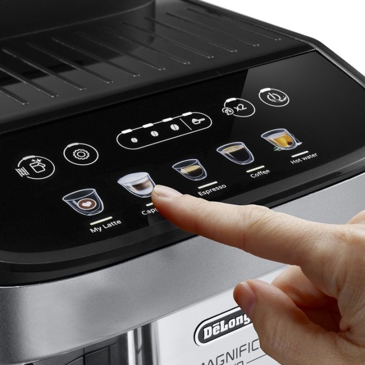 DeLonghi Magnifica Evo Cafetera Superautomática con Depósito de Leche 15 Bares Plateada 5 Bebidas