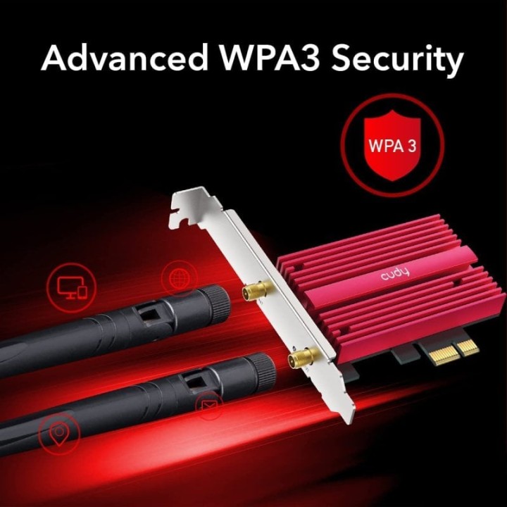 Cudy WE3000S Tarjeta de Red AX5400 Tri-Banda Wi-Fi 6E PCI Express
