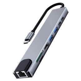 Ewent USB-C a Dock Multipuerto 8 en 1 HDMI 4K 87W