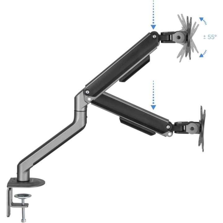 TooQ DB4032TNR-G Soporte Giratorio/Inclinable para Monitor 17"-32" VESA 100x100 Máx 9Kg