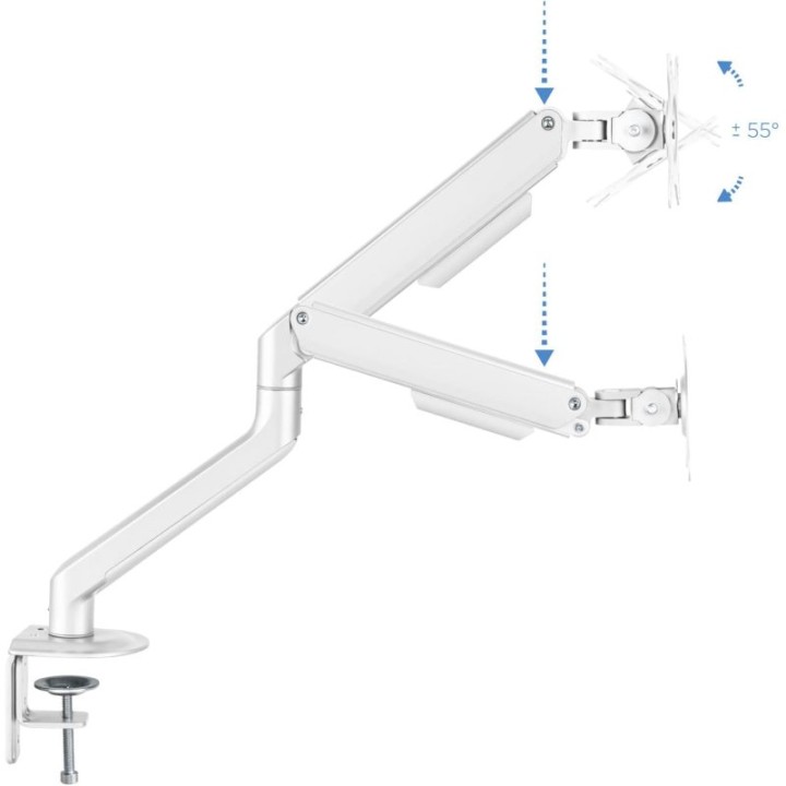 TooQ DB4032TNR-W Soporte de Mesa Giratorio/Inclinable para Monitor 17"-32" VESA 100x100 Máx 9Kg