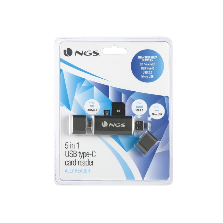 Hub NGS 5en1 1xUSB 2.0 1xmUSB Gris/Blanco (ALLY READER)
