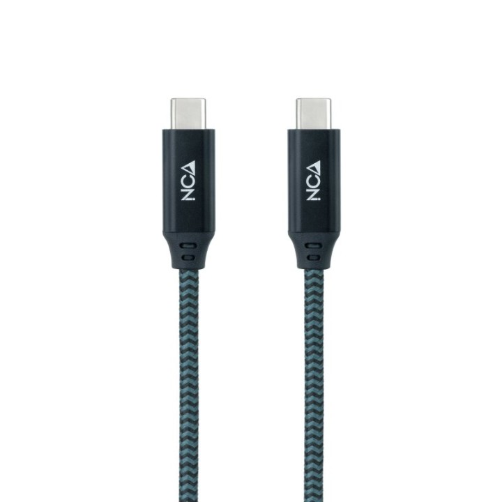 Nanocable Cable USB 3.2 Gen2x2 20Gbps 5A/100W 4K/60Hz USB-C Macho/Macho 50cm Verde Azulado/Negro