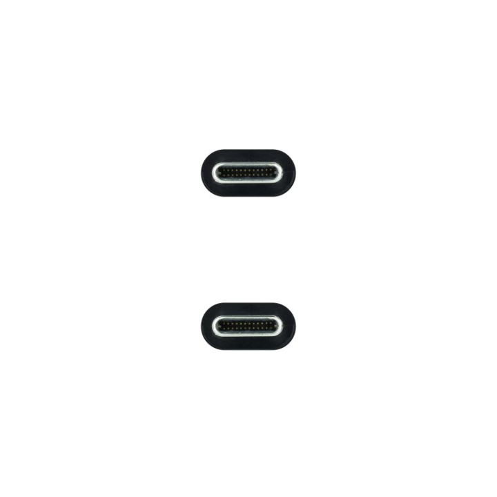 Nanocable Cable USB 3.2 Gen2x2 20Gbps 5A/100W 4K/60Hz USB-C Macho/Macho 50cm Verde Azulado/Negro