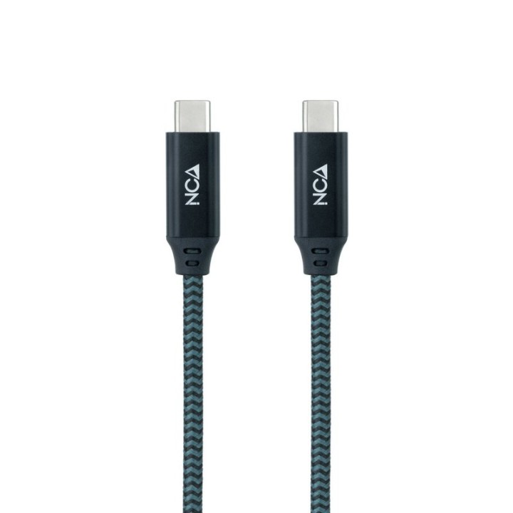 Nanocable Cable USB 3.2 Gen2x2 20Gbps 5A/100W 4K/60Hz USB-C Macho/Macho 1.5m Verde Azulado/Negro